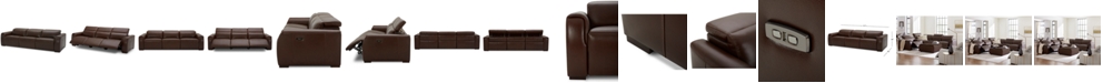 Furniture Dallon 3-Pc. Leather Sofa with 3 Power Recliners, Created for Macy's